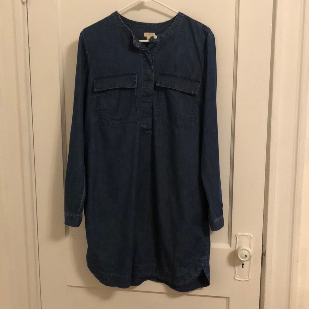 J Crew long sleeve jean dress